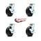 Service Caster 6 Inch Polyolefin Swivel Caster Set with Ball Bearings and Brakes SCC-30CS620-POB-TLB-4 - alternate 6